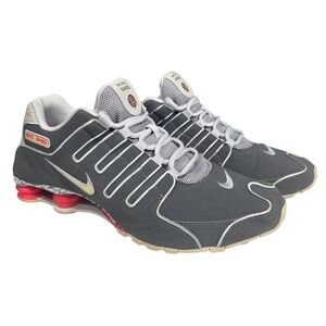 Nike Shox NZ 2013 Men 12 Grey Red Silver Running Shoes 501524-016 Sneakers